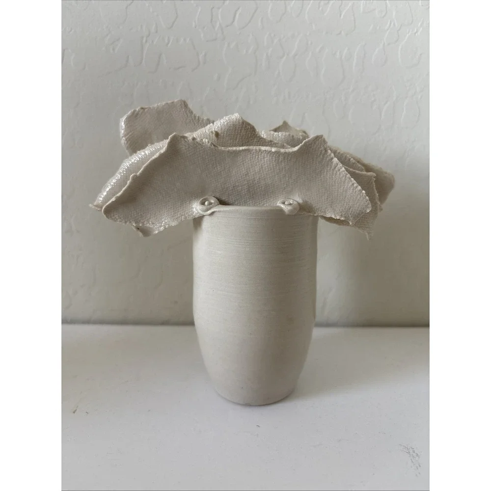 OOAK 1996 Audrey Kay Dowling Multimedia Pottery Vase